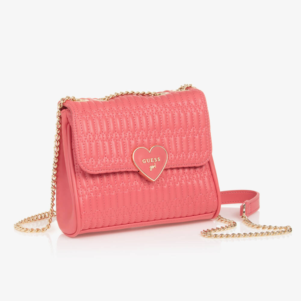 Guess-Girls Quilted Pink Shoulder Bag | Childrensalon Outlet