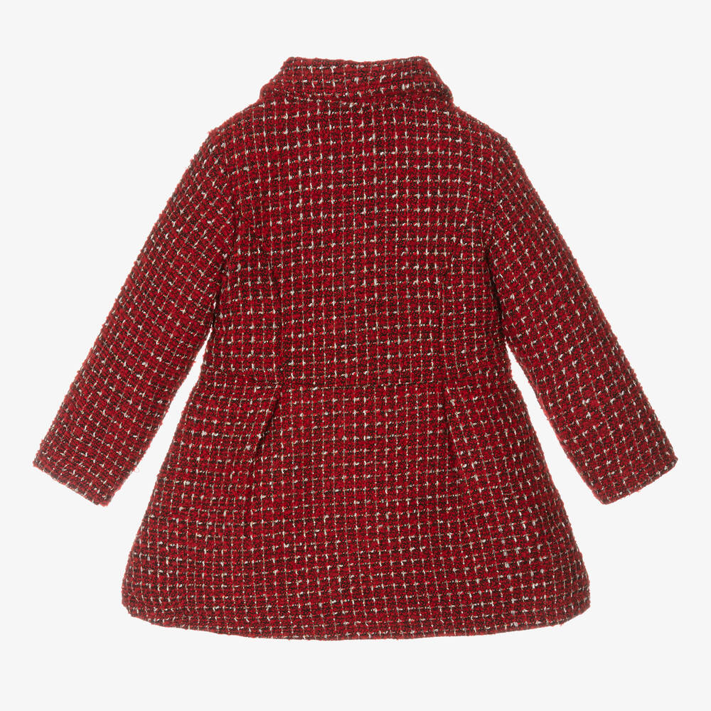 Guess-Girls Red & Black Tweed Coat | Childrensalon Outlet