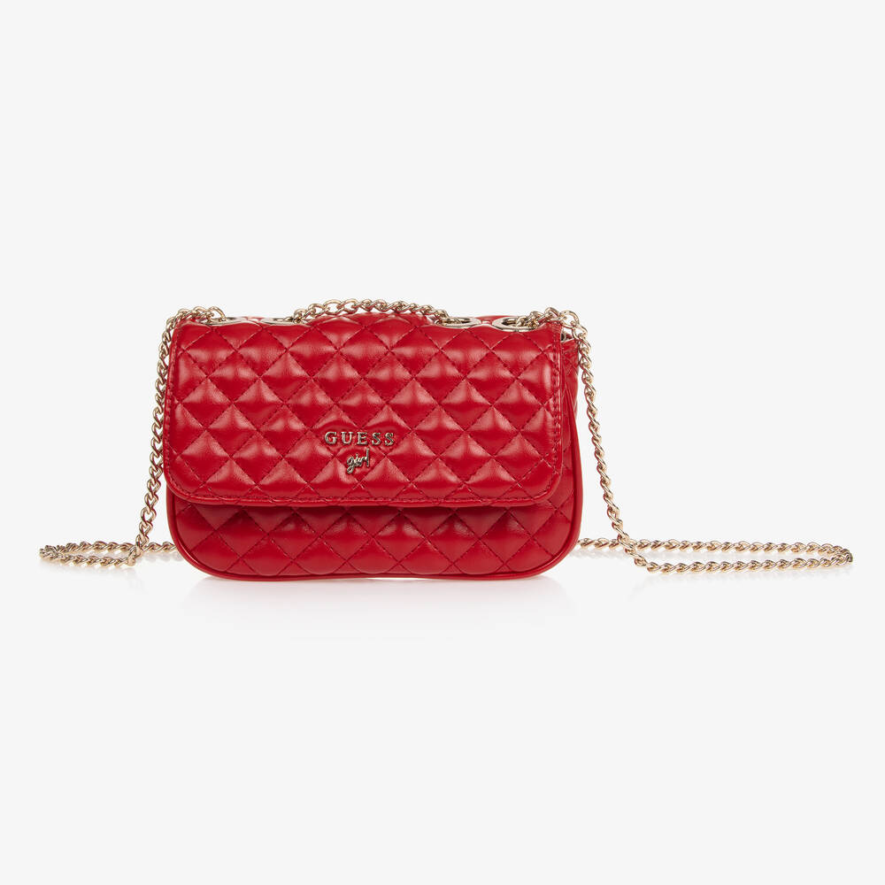 Guess - Girls Red Faux Leather Shoulder Bag (18cm) | Childrensalon