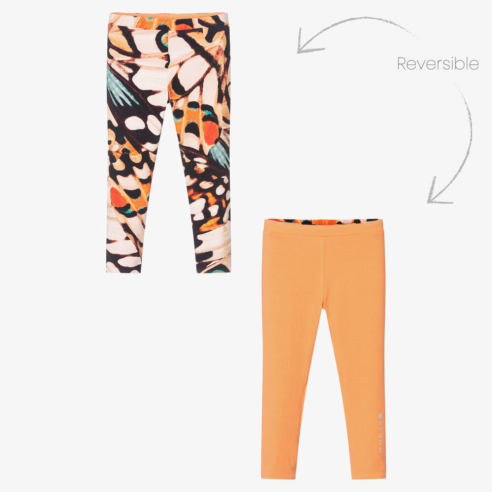 Guess - Girls Reversible Logo Leggings | Childrensalon