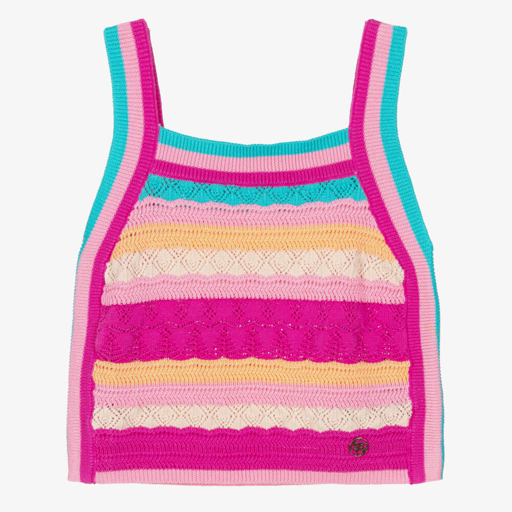 Guess-Girls Rose Banded Knitted Top | Childrensalon Outlet