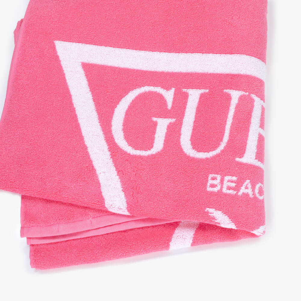Guess-Girls Rosy Cotton Logo Towel Delight | Childrensalon Outlet