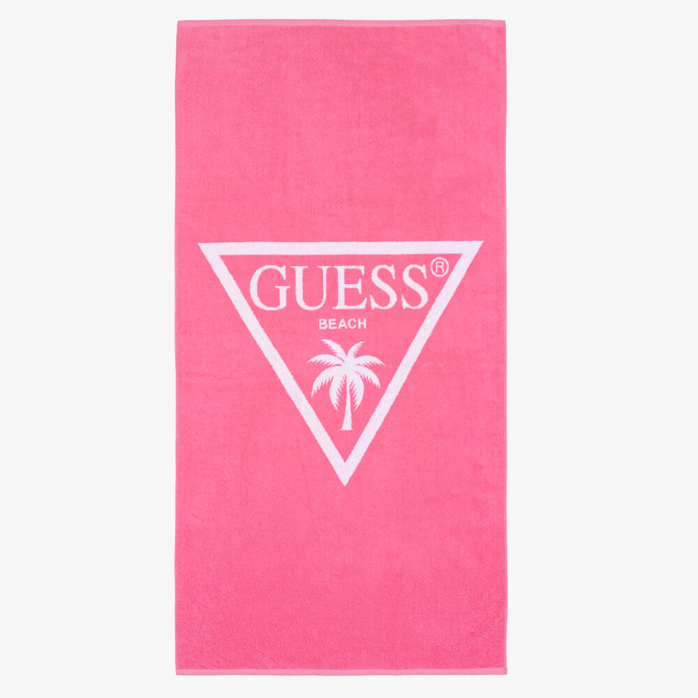 Guess-Girls Rosy Cotton Logo Towel Delight | Childrensalon Outlet