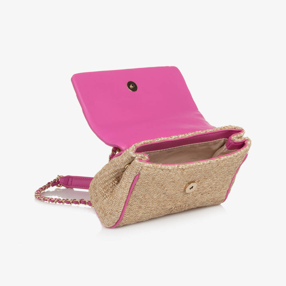 Guess-Girls Rosy Straw Charm Handbag | Childrensalon Outlet