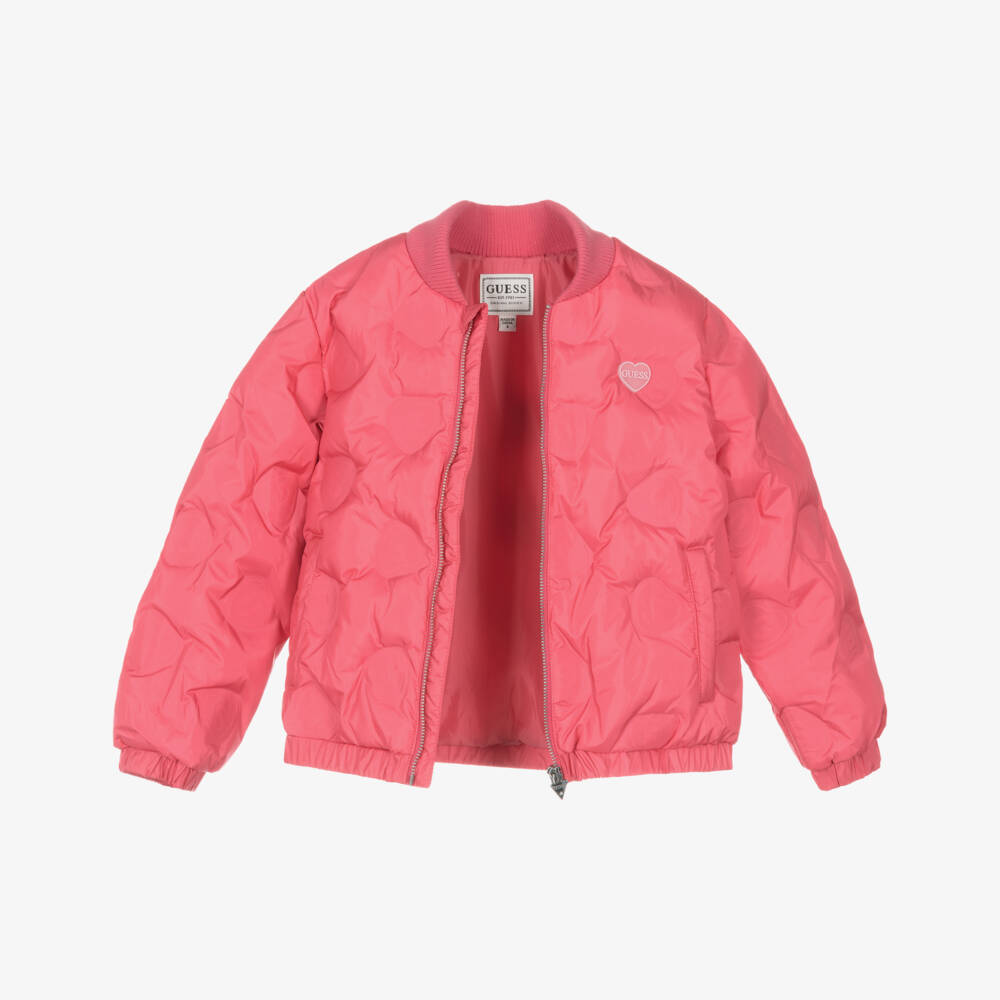 Guess-Girls Satin Quilted Pink Jacket | Childrensalon Outlet
