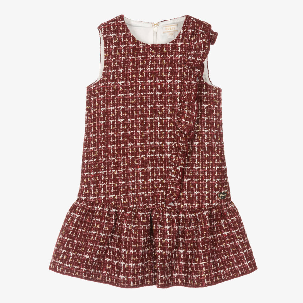 Guess-Girls Scarlet Tweed Frock | Childrensalon Outlet