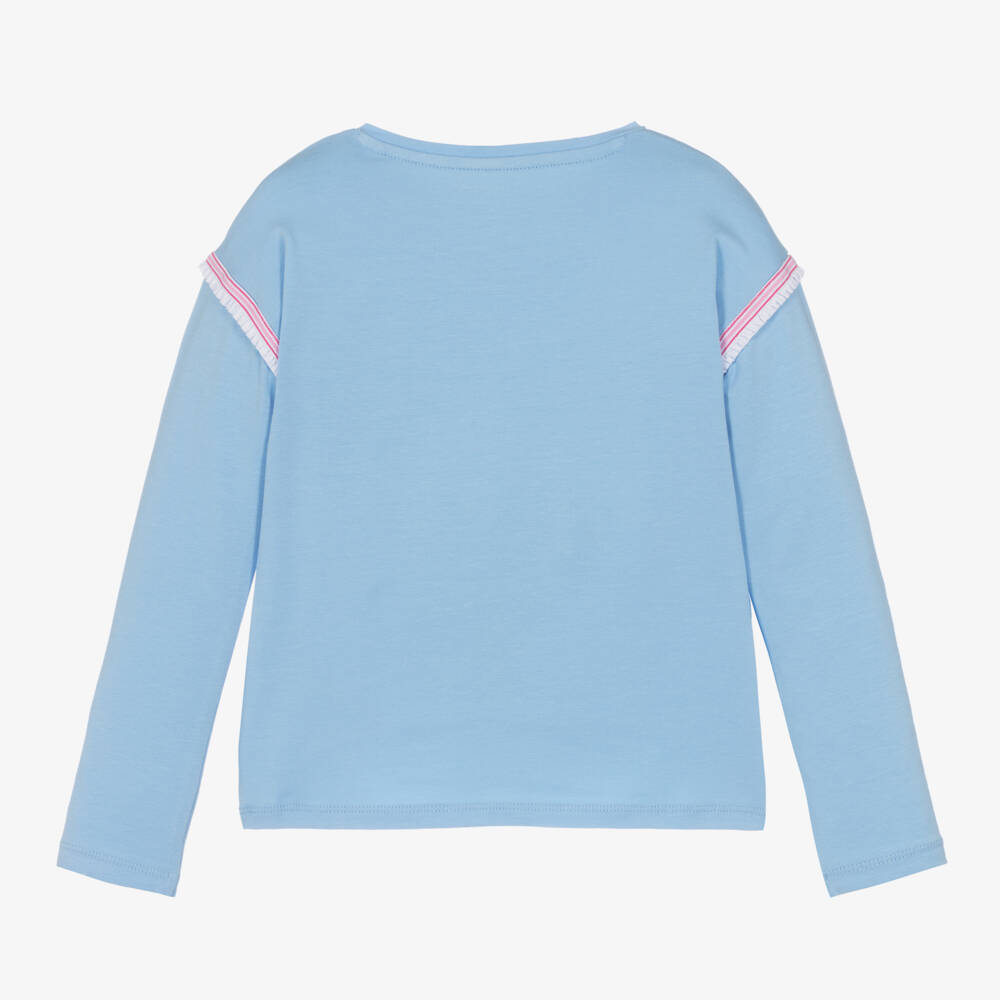 Guess-توب بترتر قطن لون أزرق للبنات | Childrensalon Outlet