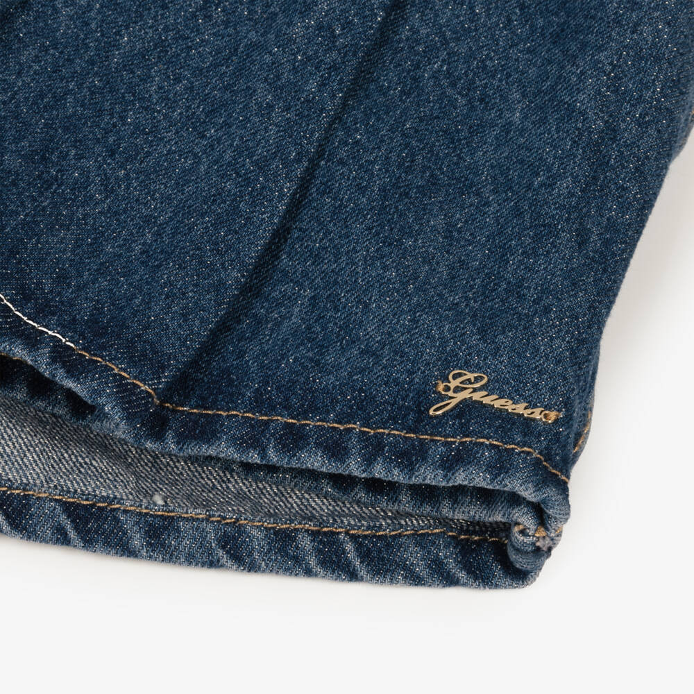 Guess-Girls Shimmering Blue Denim Skort | Childrensalon Outlet
