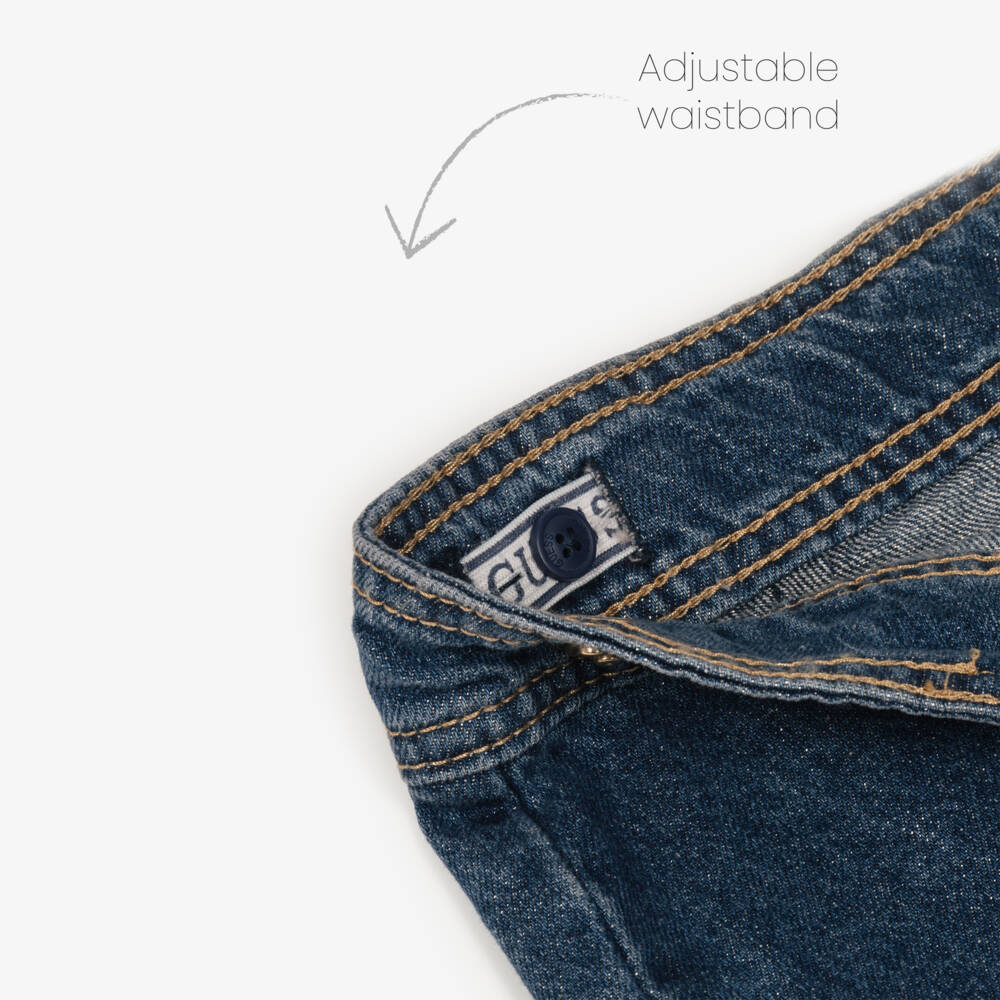 Guess-Girls Shimmering Blue Denim Skort | Childrensalon Outlet