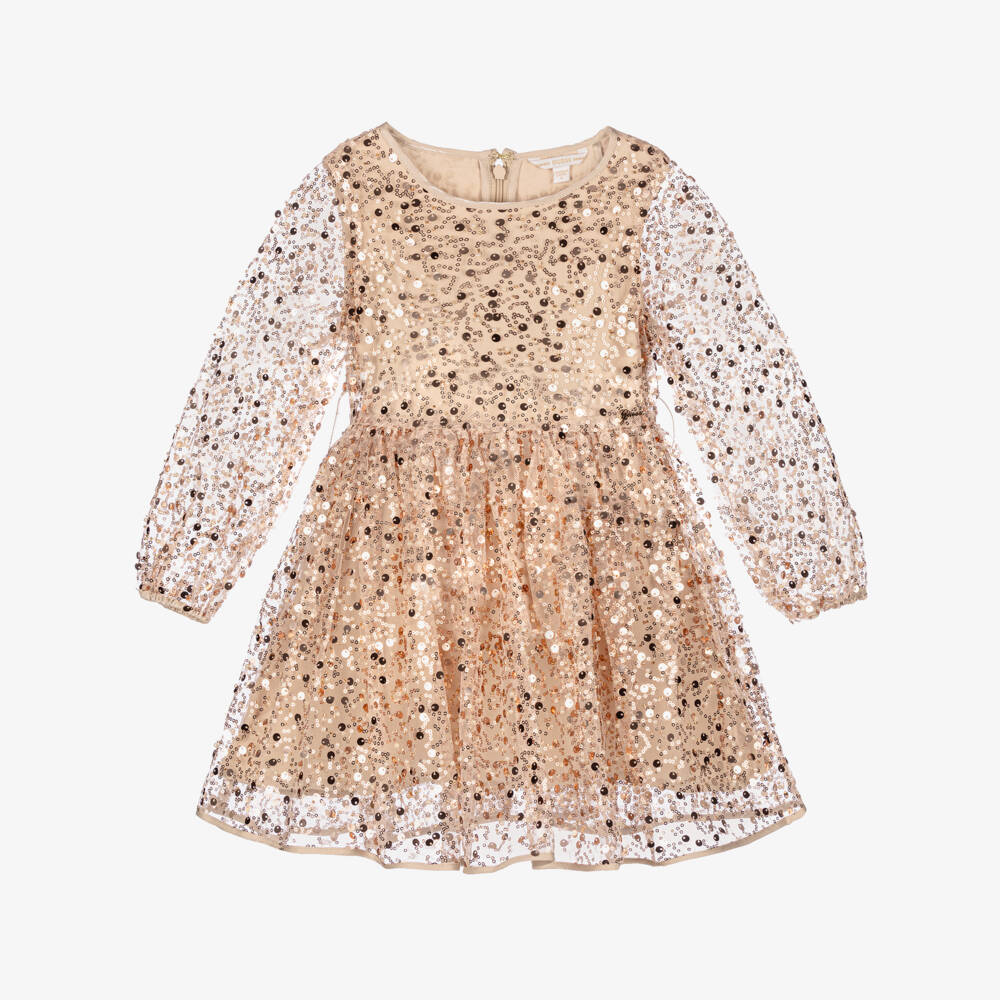 Guess-Girls Shimmering Gold Sequin Dress | Childrensalon Outlet