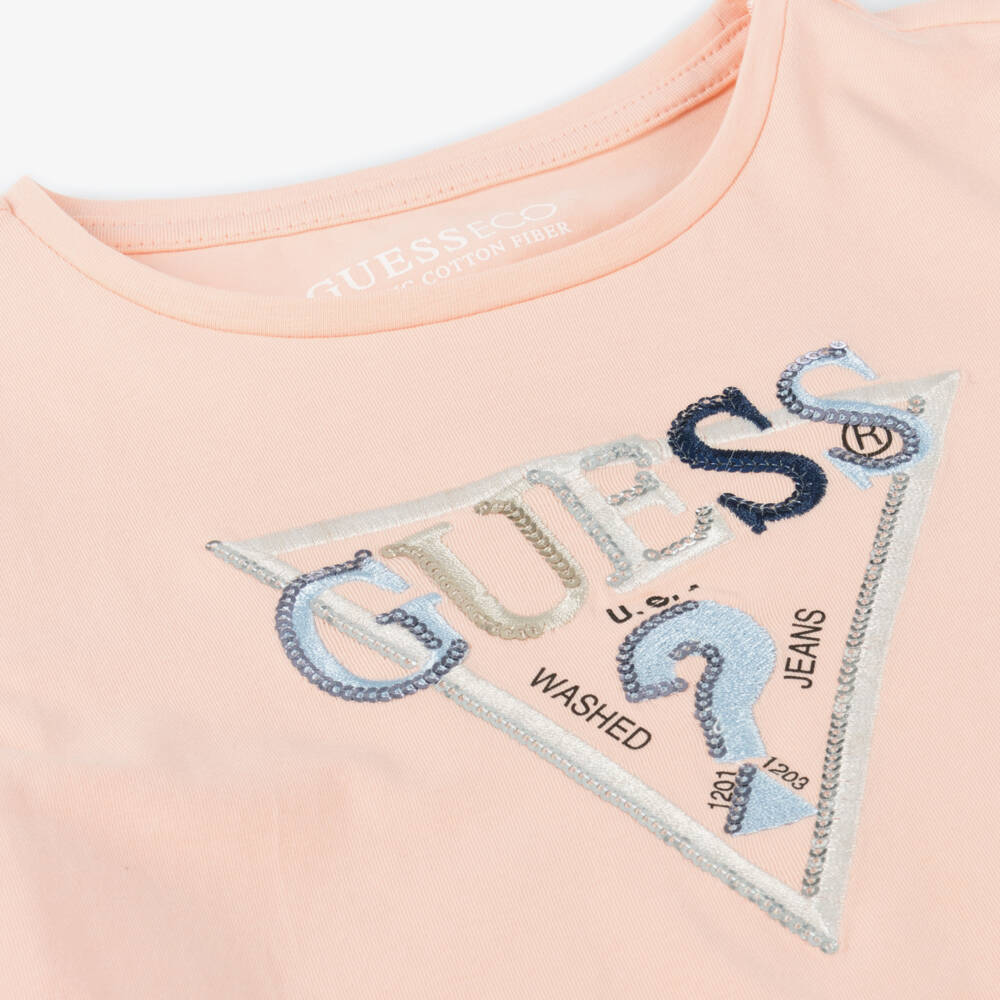 Guess-Girls Shimmering Pink Tee Delight | Childrensalon Outlet
