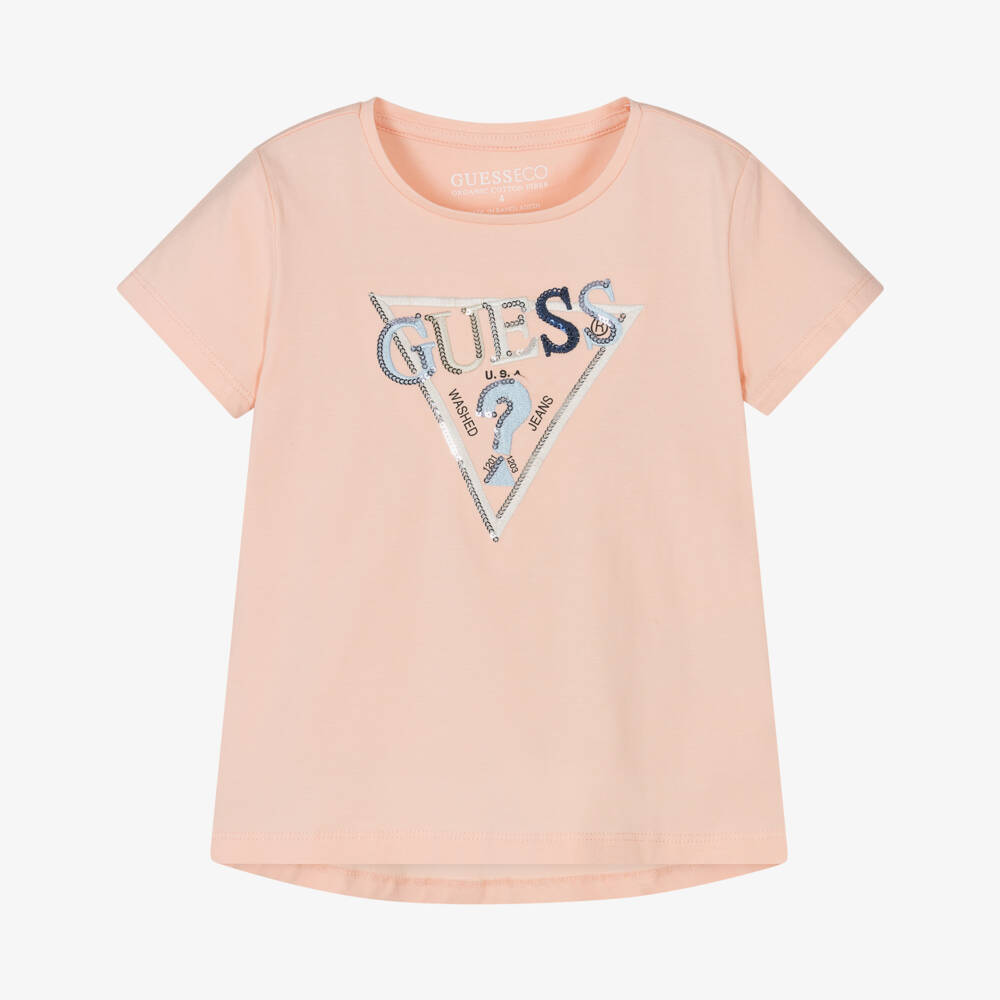 Guess-Girls Shimmering Pink Tee Delight | Childrensalon Outlet
