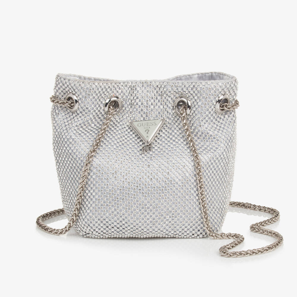 Guess-حقيبة يد بديامونتي لون فضي (14 سم) | Childrensalon Outlet