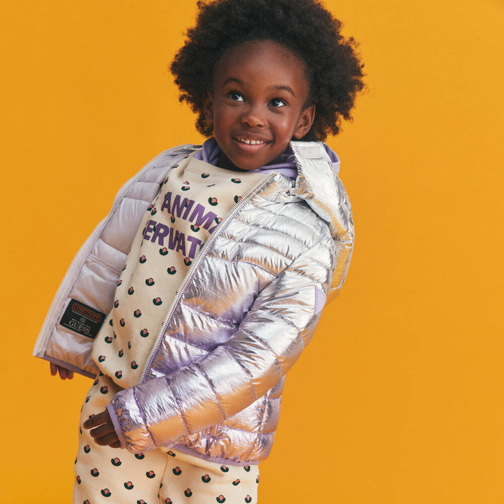 Guess Girls Silver Purple Jacket Childrensalon Outlet
