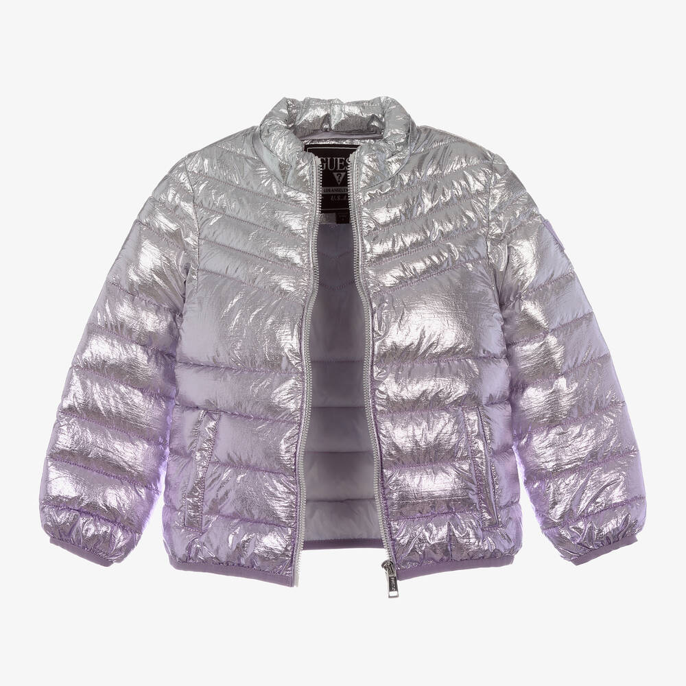 Guess-Girls Silver & Purple Jacket | Childrensalon Outlet