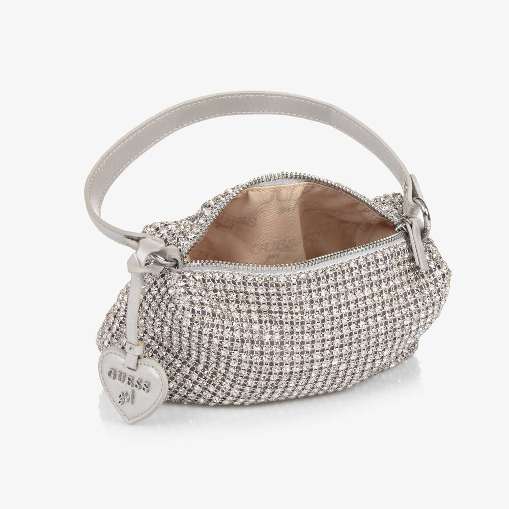 Guess Girls Silver Rhinestone Bag 17cm