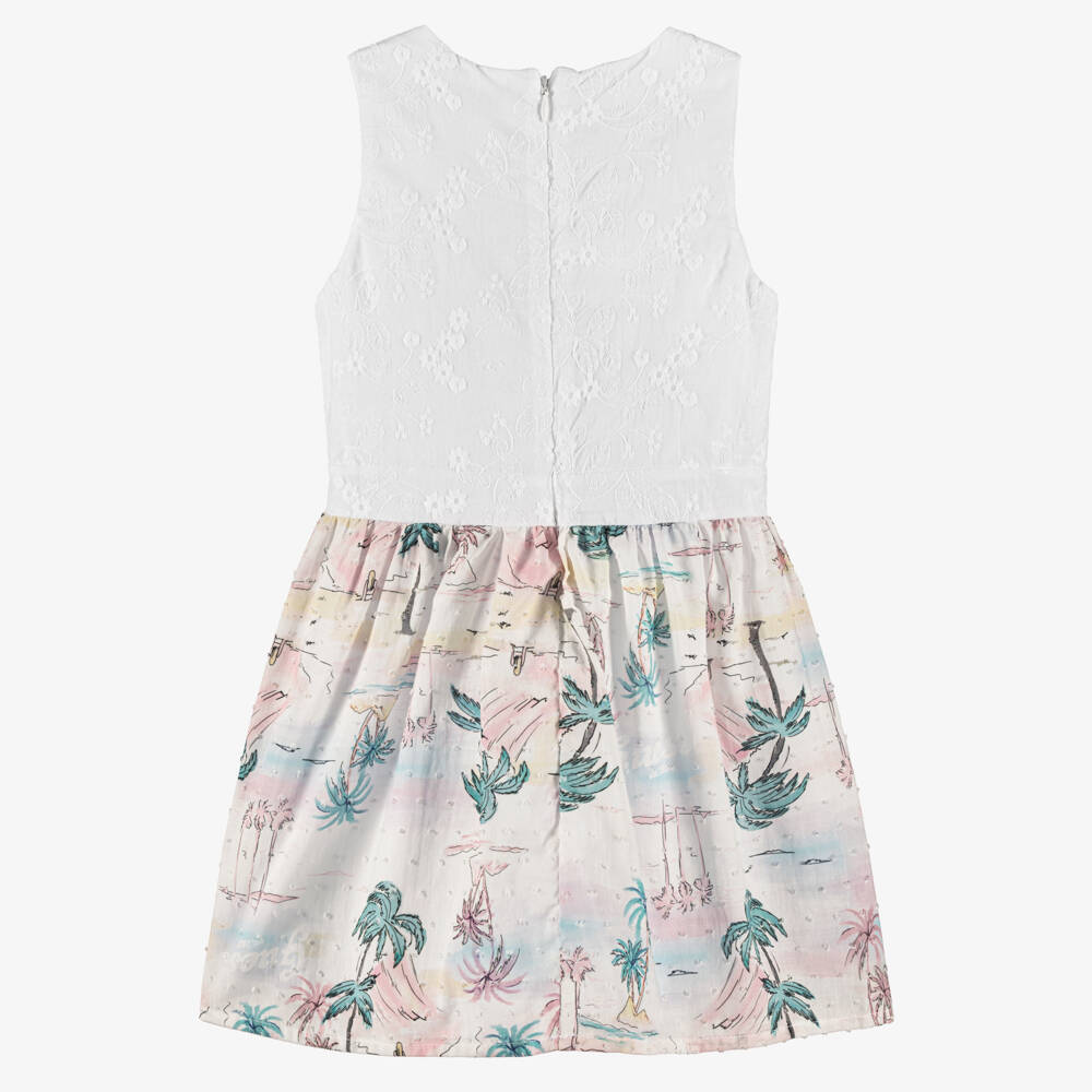 Guess-Girls Sleeveless Dress in White Print | Childrensalon Outlet