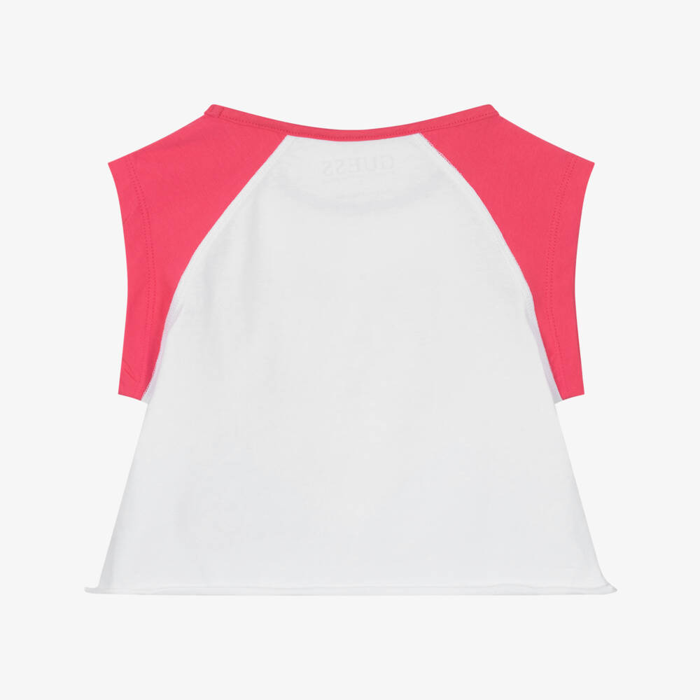 Guess-Girls' Sleeveless Pink & White Top | Childrensalon Outlet