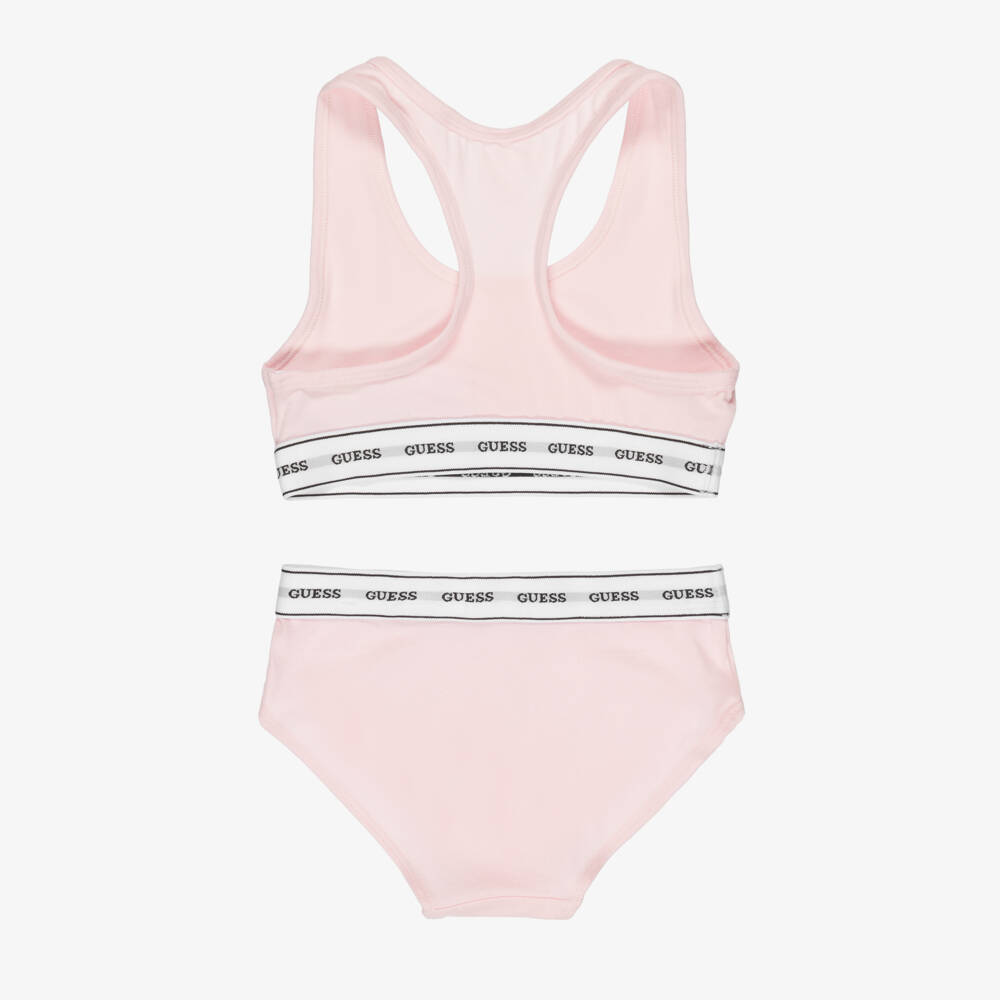 Guess-Girls Soft Pink Bra and Briefs Set | Childrensalon Outlet