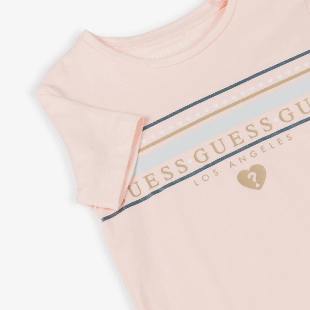 Guess-Girls Soft Pink Heart Tee | Childrensalon Outlet