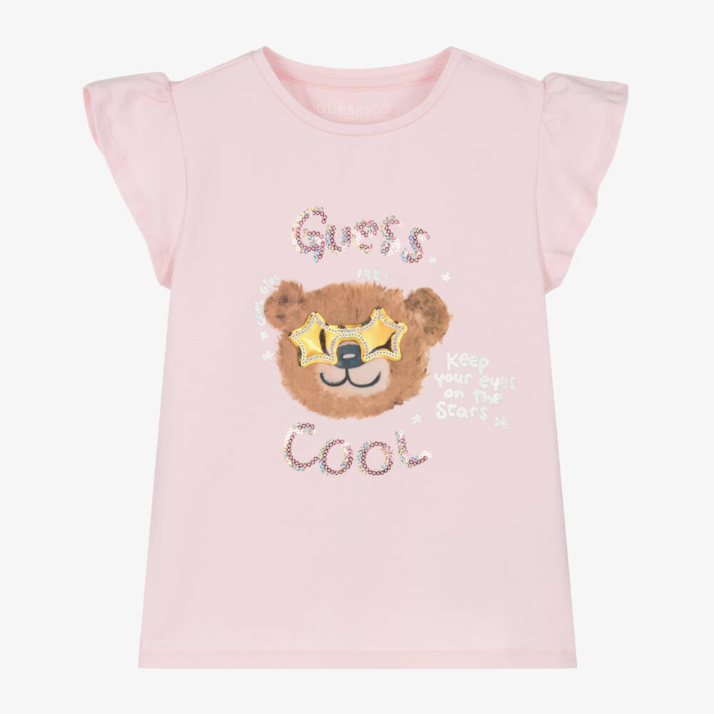 Guess-Girls Soft Pink Jersey Tee | Childrensalon Outlet