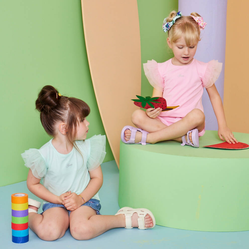 Guess-Girls Soft Pink Ruffle Top | Childrensalon Outlet