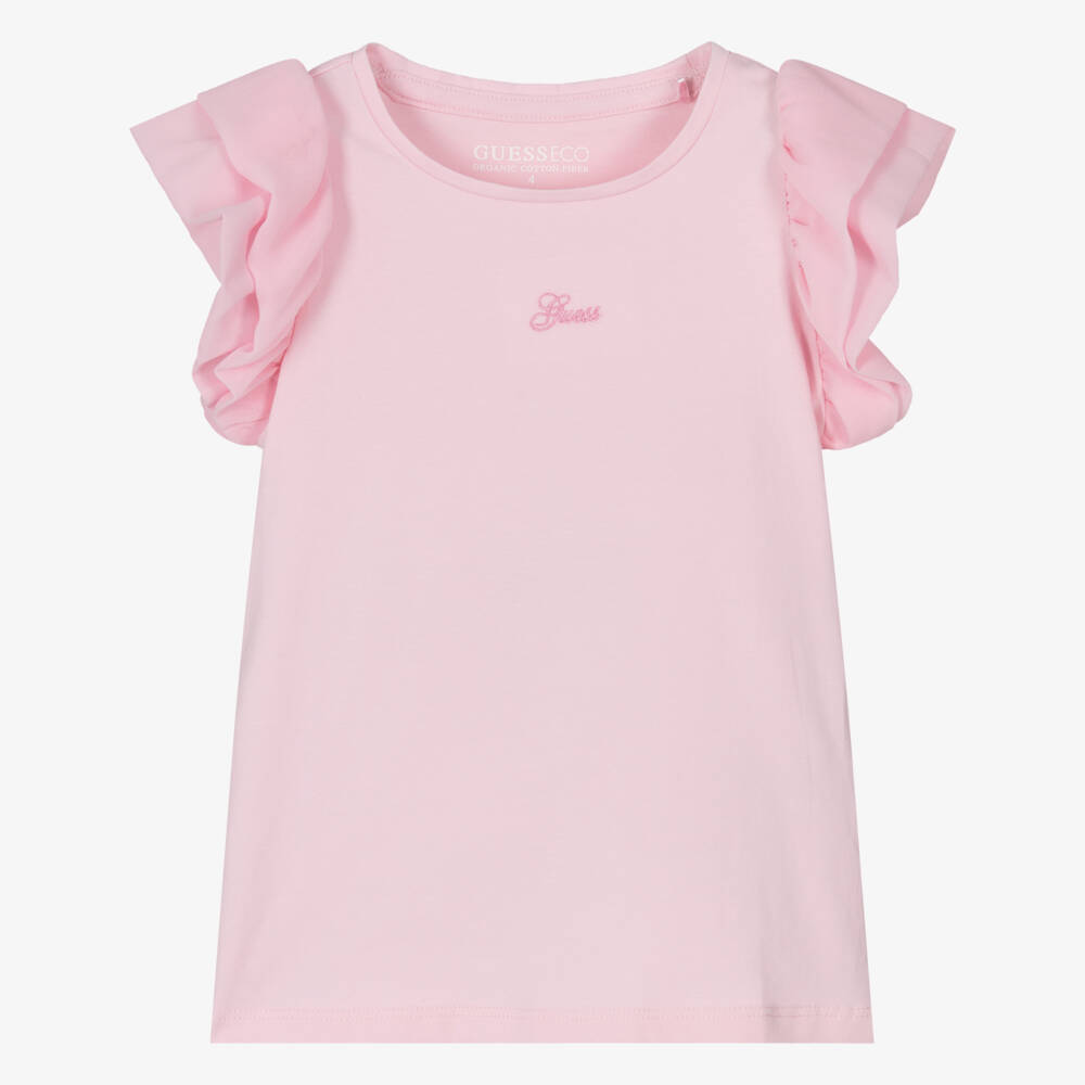 Guess-Girls Soft Pink Ruffle Top | Childrensalon Outlet