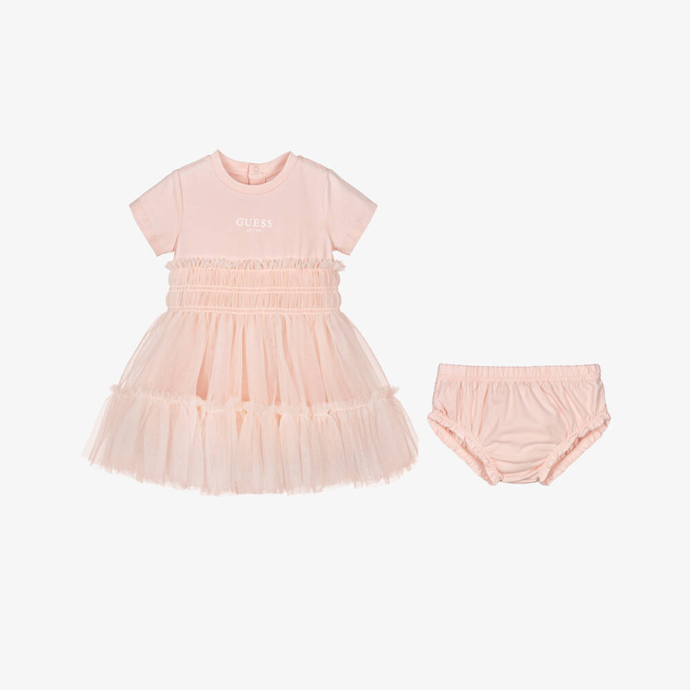 Guess-Girls Soft Pink Tulle Dress | Childrensalon Outlet