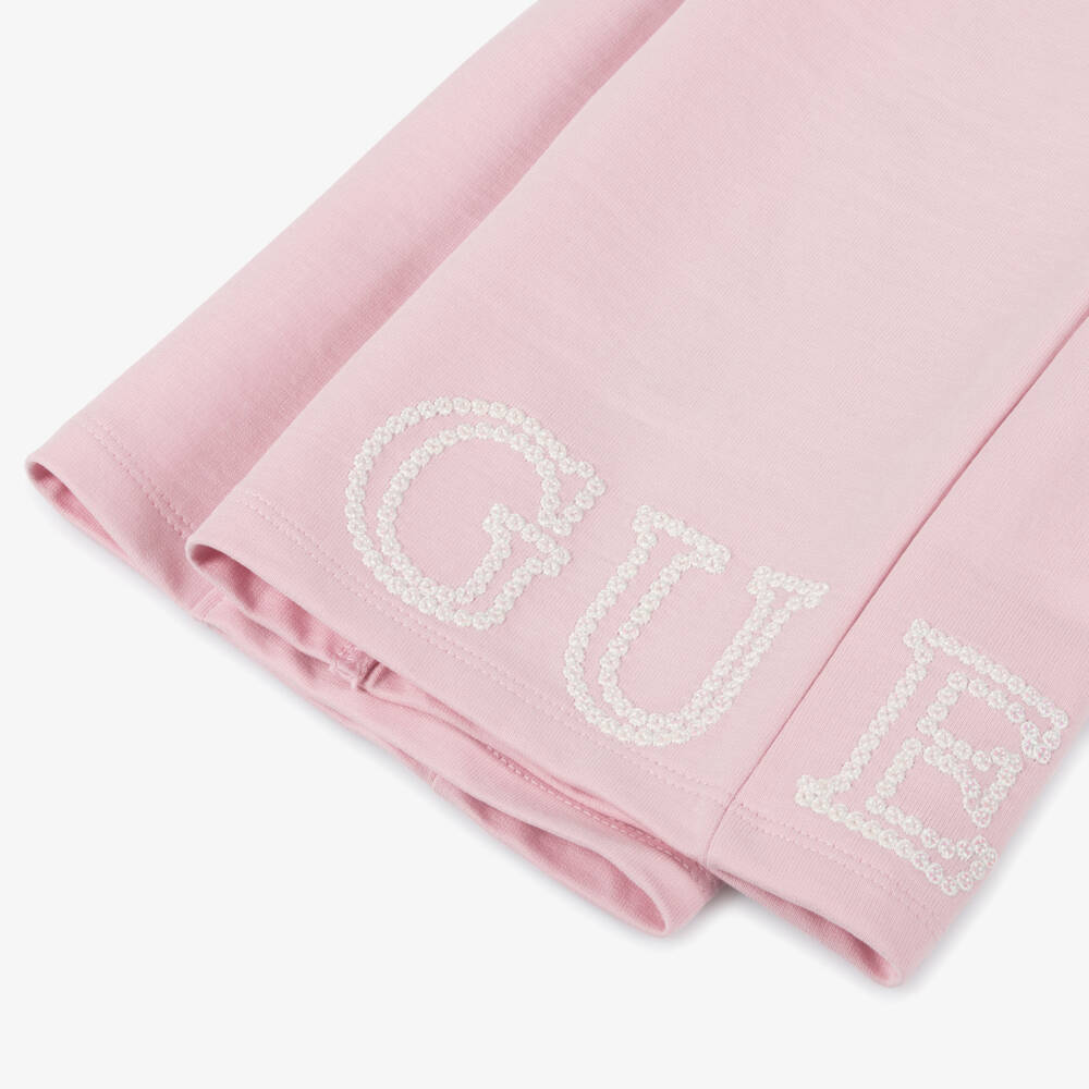Guess-Girls Sparkle Pink Wide-Leg Joggers | Childrensalon Outlet