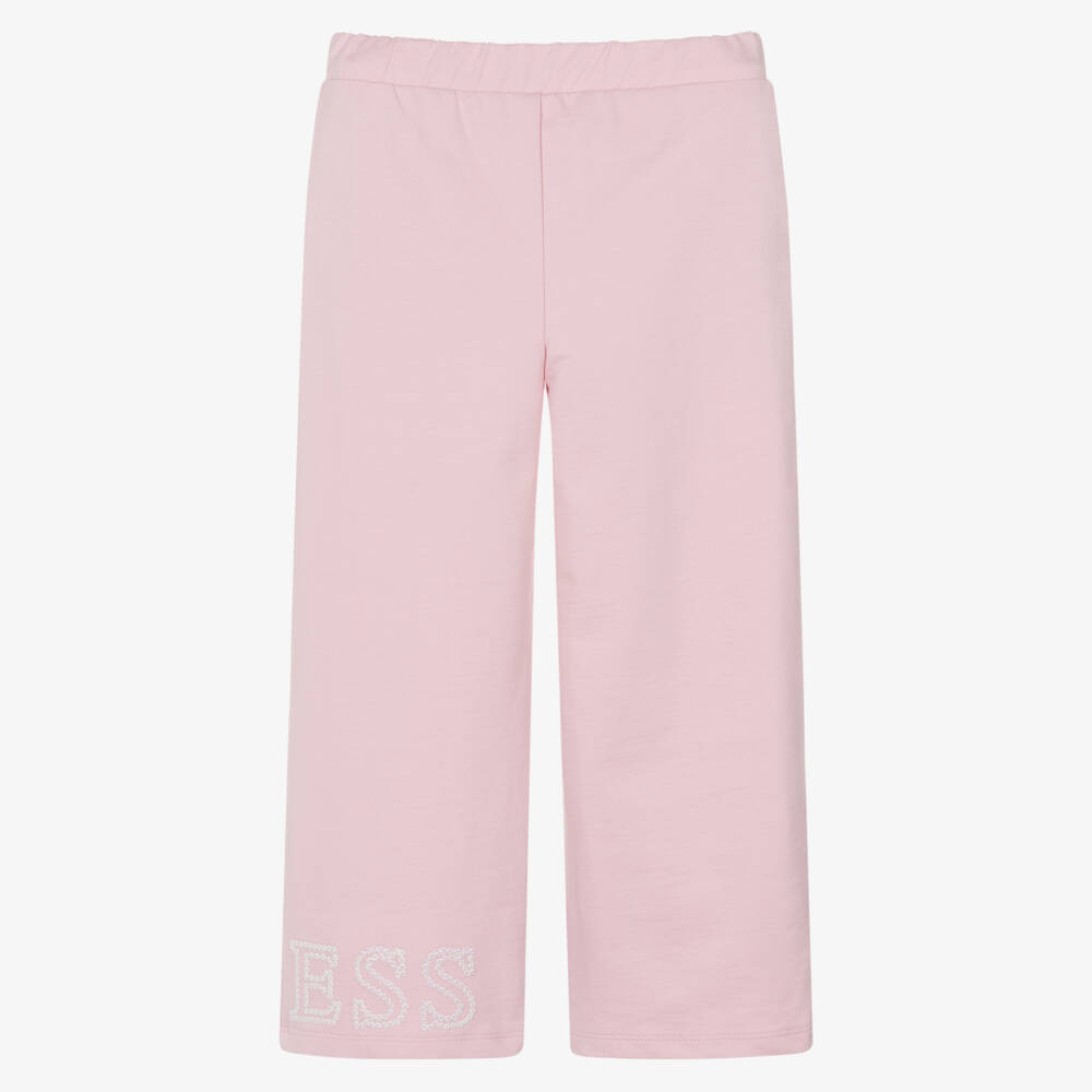 Guess-Girls Sparkle Pink Wide-Leg Joggers | Childrensalon Outlet