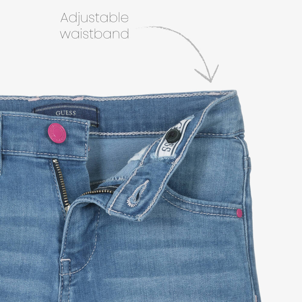 Guess-Girls Sparkling Blue Denim Shorts | Childrensalon Outlet