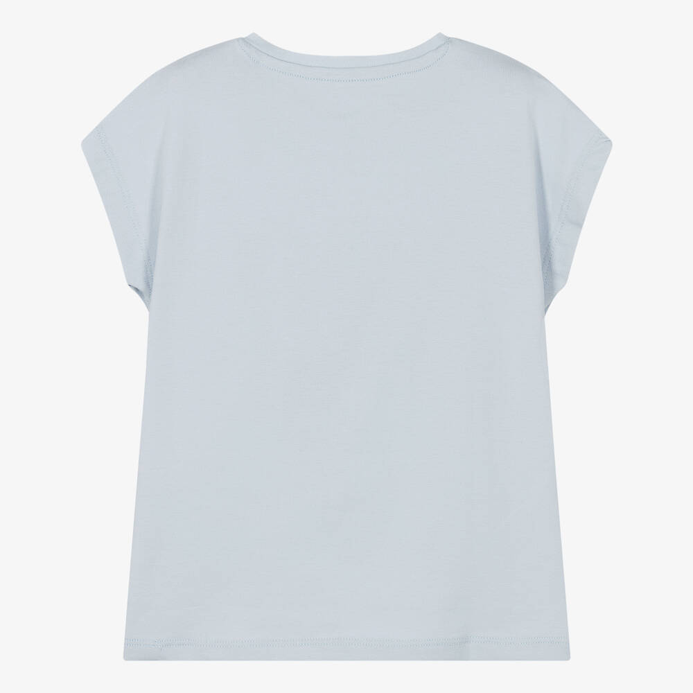 Guess-Girls Sparkling Blue Logo Tee | Childrensalon Outlet