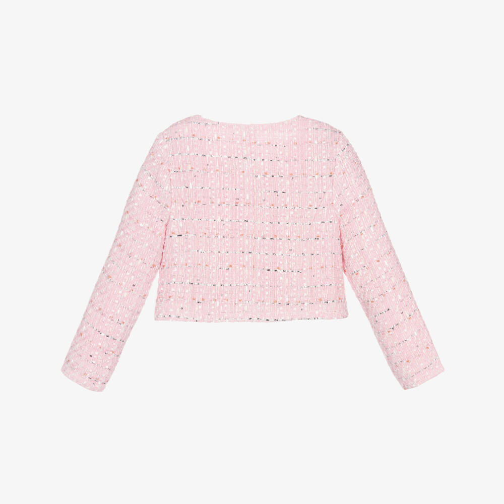 Guess-Girls Sparkling Pink Woven Blazer | Childrensalon Outlet