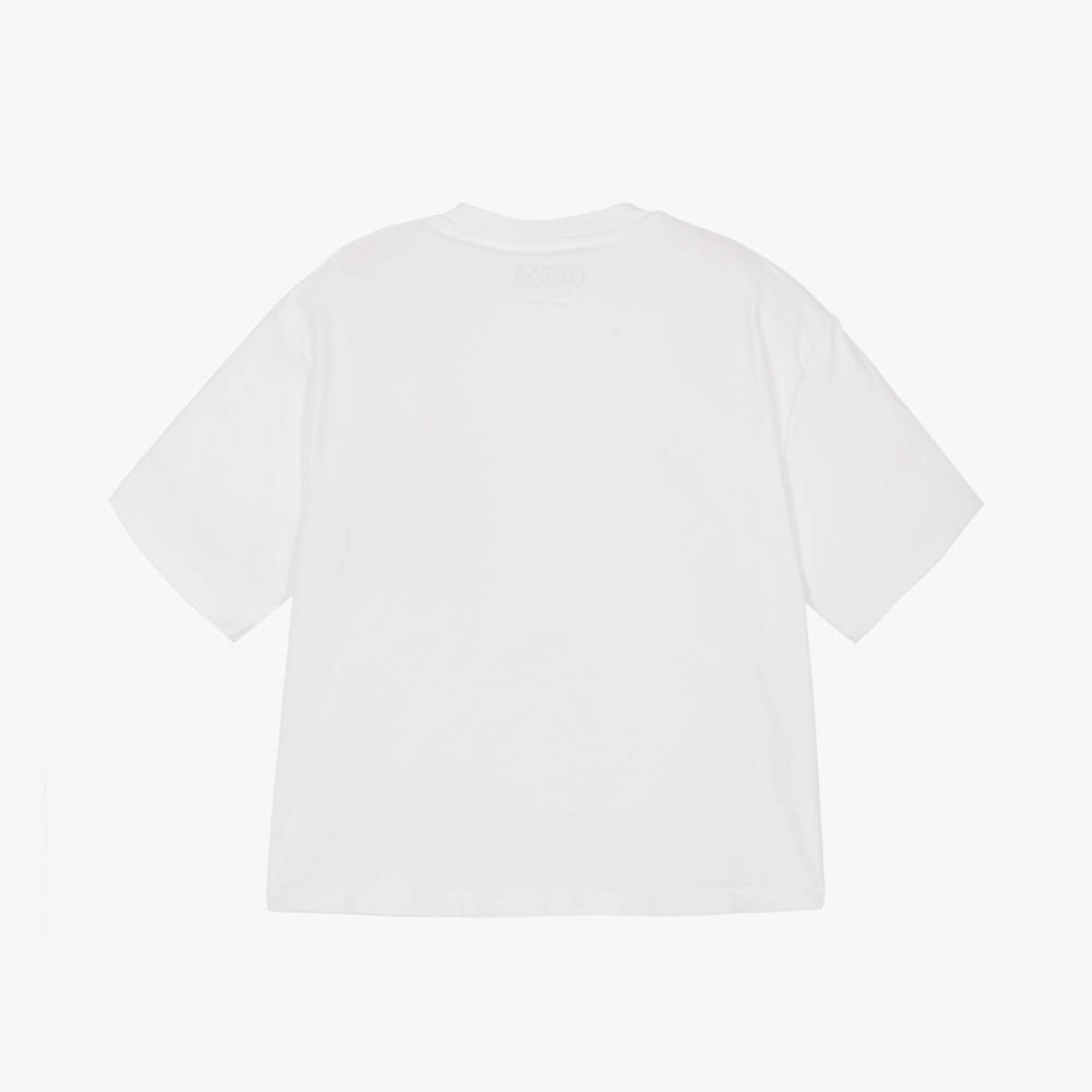 Guess-Girls Sparkling White Rhinestone Tee | Childrensalon Outlet