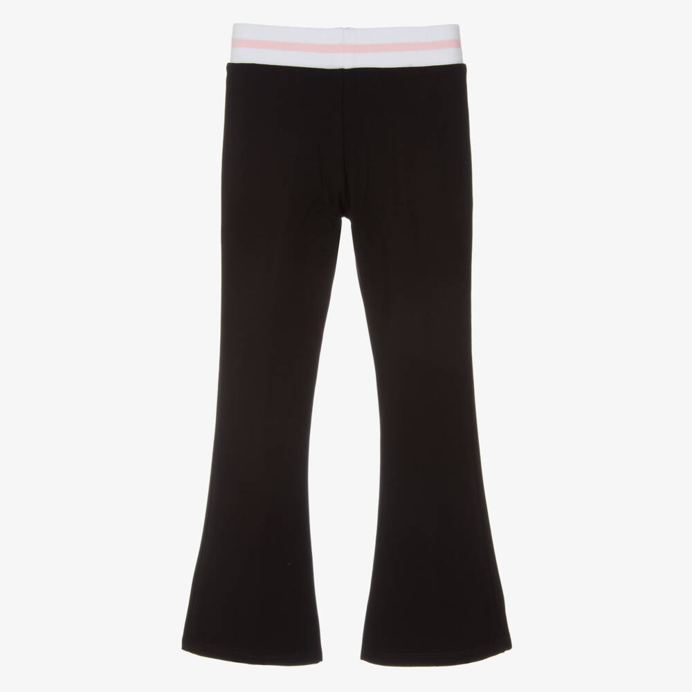 Guess-Girls Stretch Jersey Black Flare Pants | Childrensalon Outlet