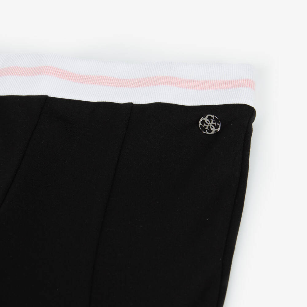 Guess-Girls Stretch Jersey Black Flare Pants | Childrensalon Outlet