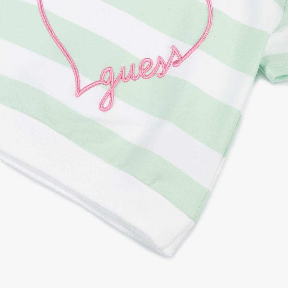 Guess-Girls Striped Cotton Jersey Hoodie | Childrensalon Outlet