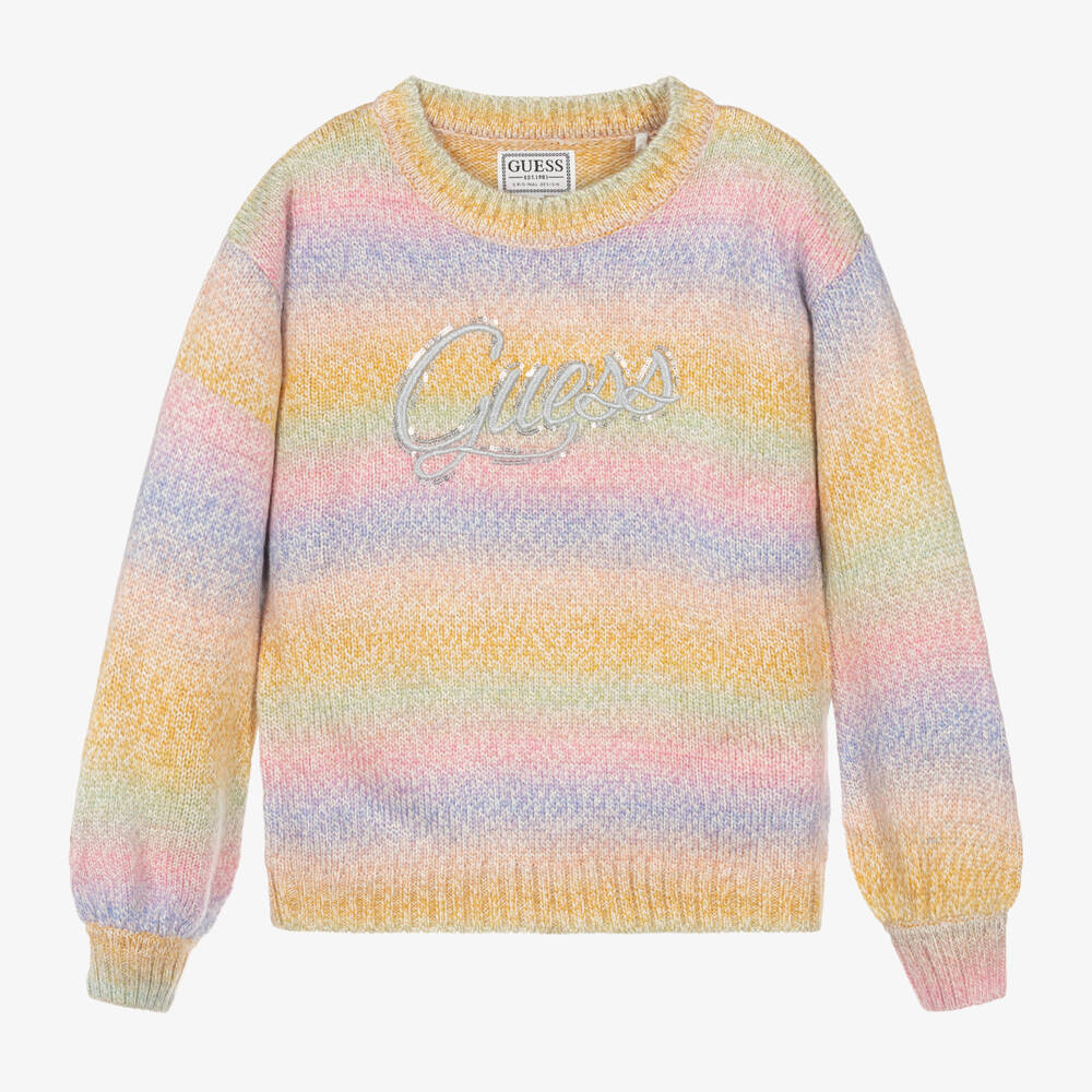 Guess-Girls Striped Rainbow Jumper | Childrensalon Outlet