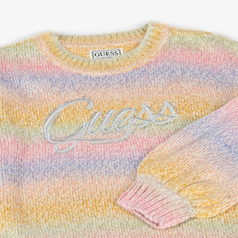 Guess-Girls Striped Rainbow Jumper | Childrensalon Outlet