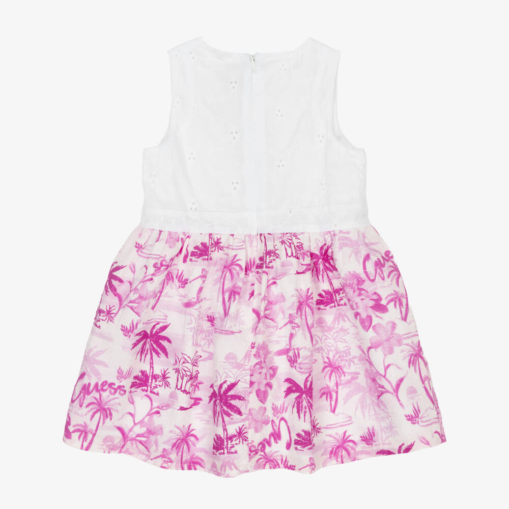 Guess-Girls Tropical Pink Cotton Ensemble | Childrensalon Outlet