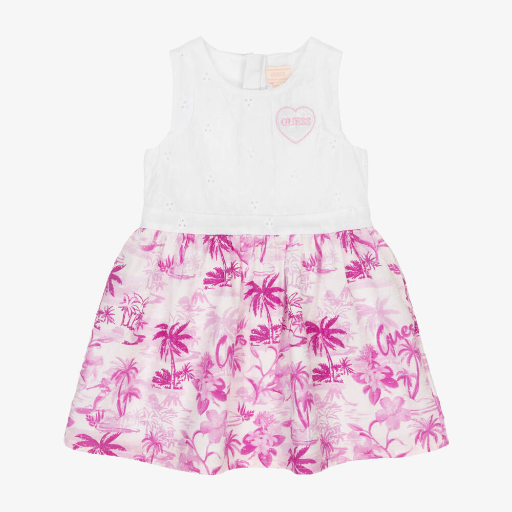 Guess-طقم قطني وردي استوائي للبنات | Childrensalon Outlet