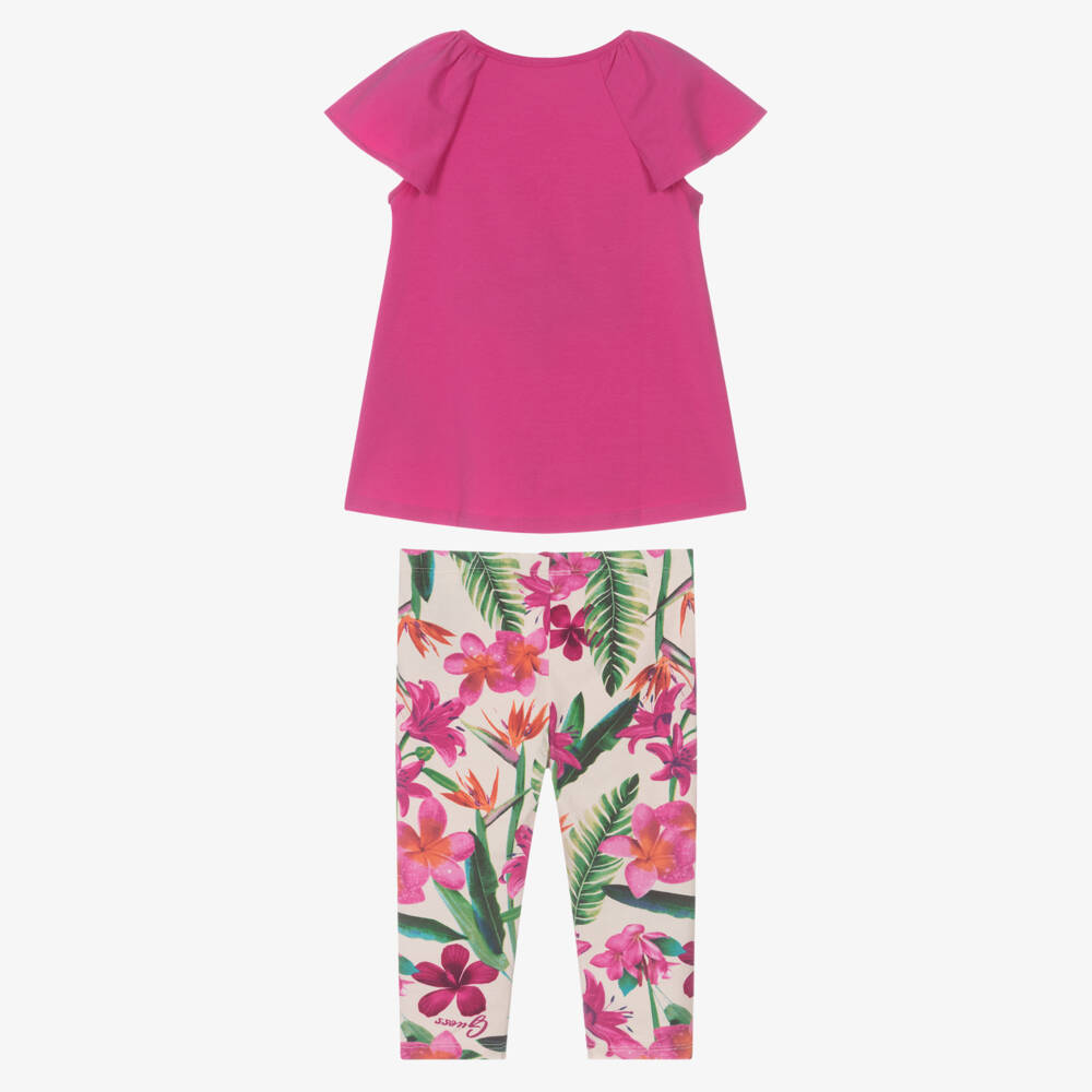 Guess-Girls Tropical Pink Jersey Outfit | Childrensalon Outlet
