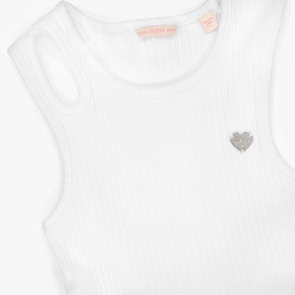 Guess-Girls Tropical Pink & White Cotton Dress | Childrensalon Outlet