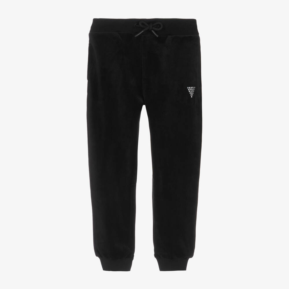 Guess-بنطلون رياضي قطيفة لون أسود للبنات | Childrensalon Outlet