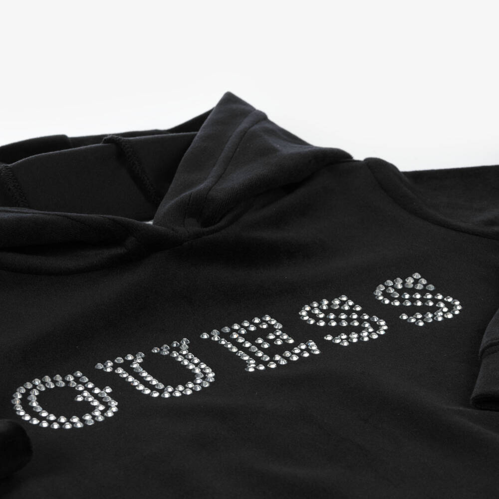 Guess-Черная велюровая толстовка для девочек | Childrensalon Outlet