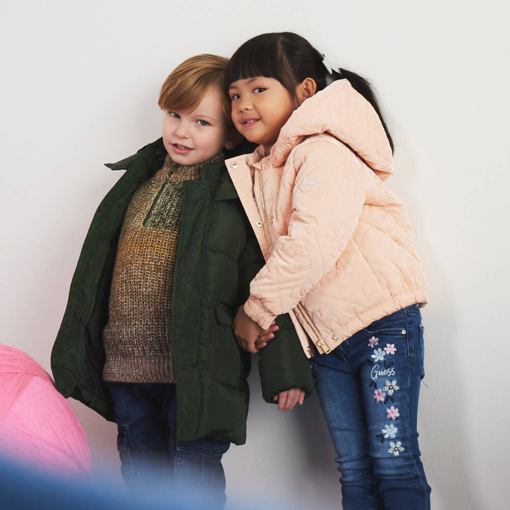 Guess-Girls Washed Blue Denim Jeans with Floral Embroidery | Childrensalon Outlet