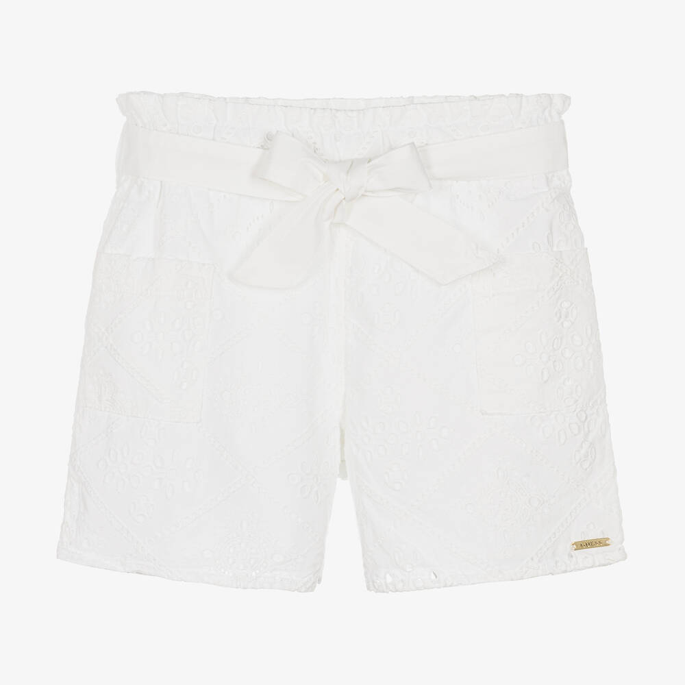 Guess - Short blanc à broderie anglaise | Childrensalon