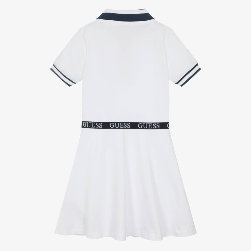 Guess-Girls White Cotton Skater Dress | Childrensalon Outlet