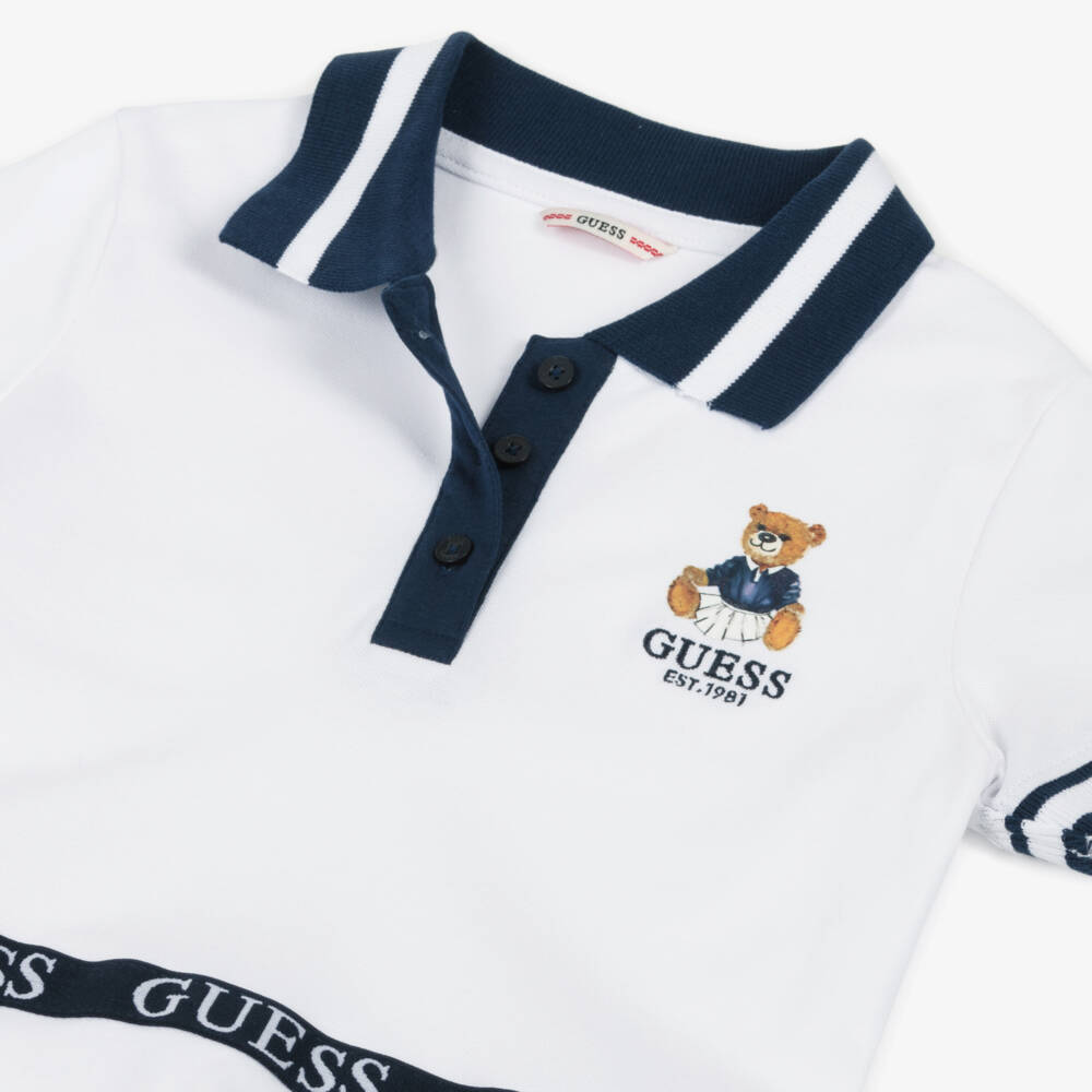 Guess-Girls White Cotton Skater Dress | Childrensalon Outlet