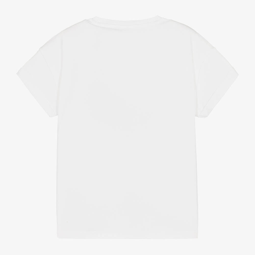 Guess-Girls White Cotton T-Shirt | Childrensalon Outlet